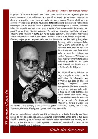 Truman Capote: A sangre fría en PDF, opciones legales para leer la obra